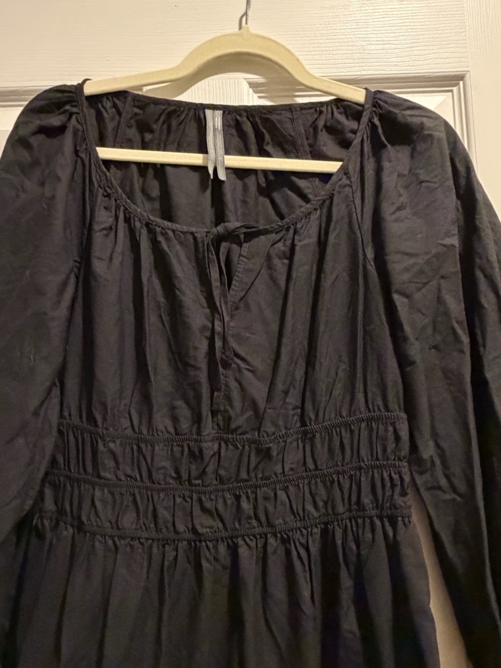 Anthropologie Black Long Puff-Sleeve Tiered Maxi Dress - Picture 11 of 12